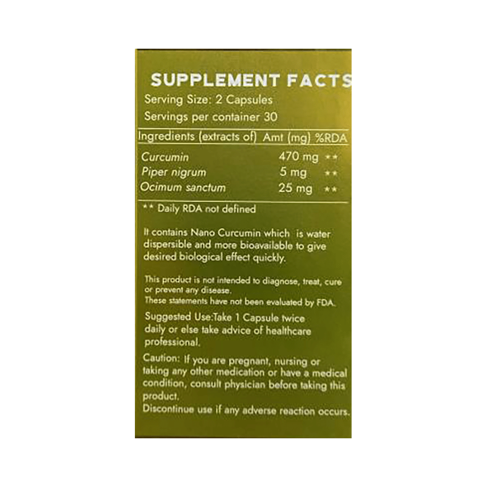 Nethika Naturals Nano Curcumin Dietary Supplements Capsule - Image 3