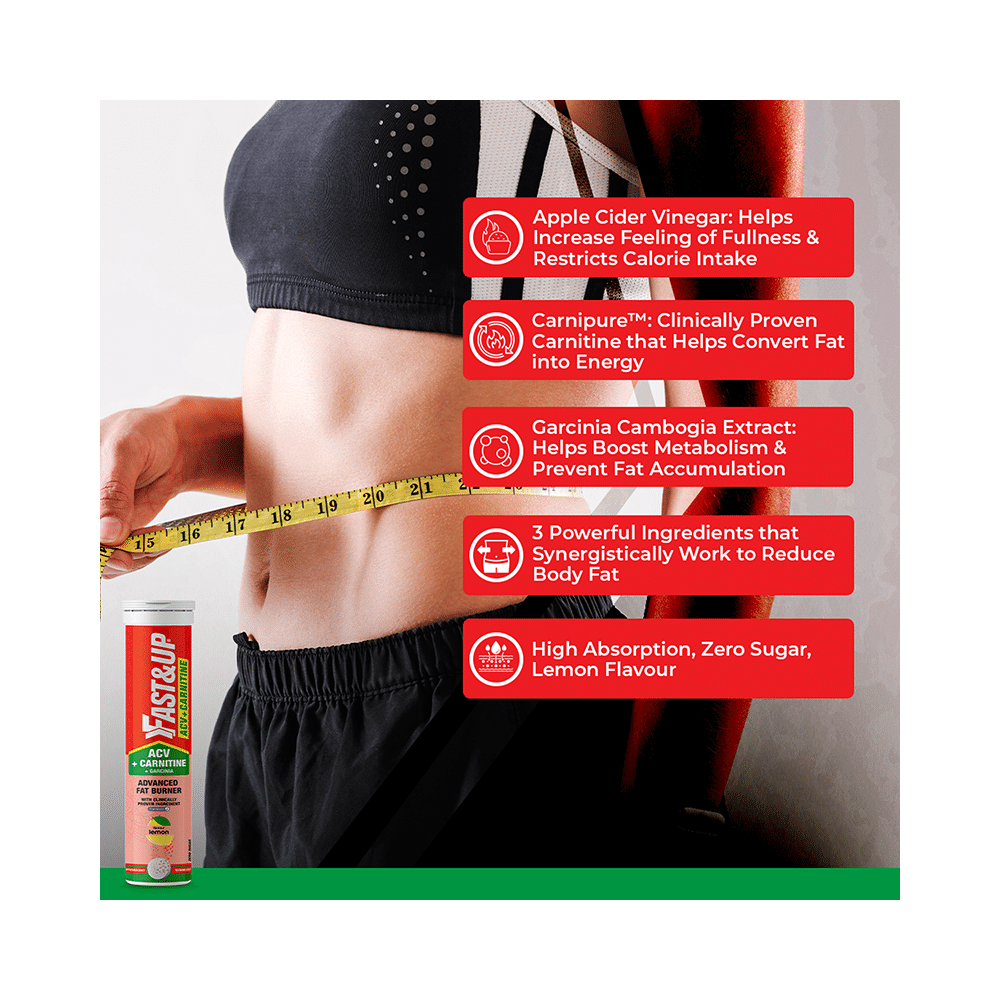 Fast&Up ACV + Carnitine Advance Fat Burner Effervescent Tablet Lemon - Image 6