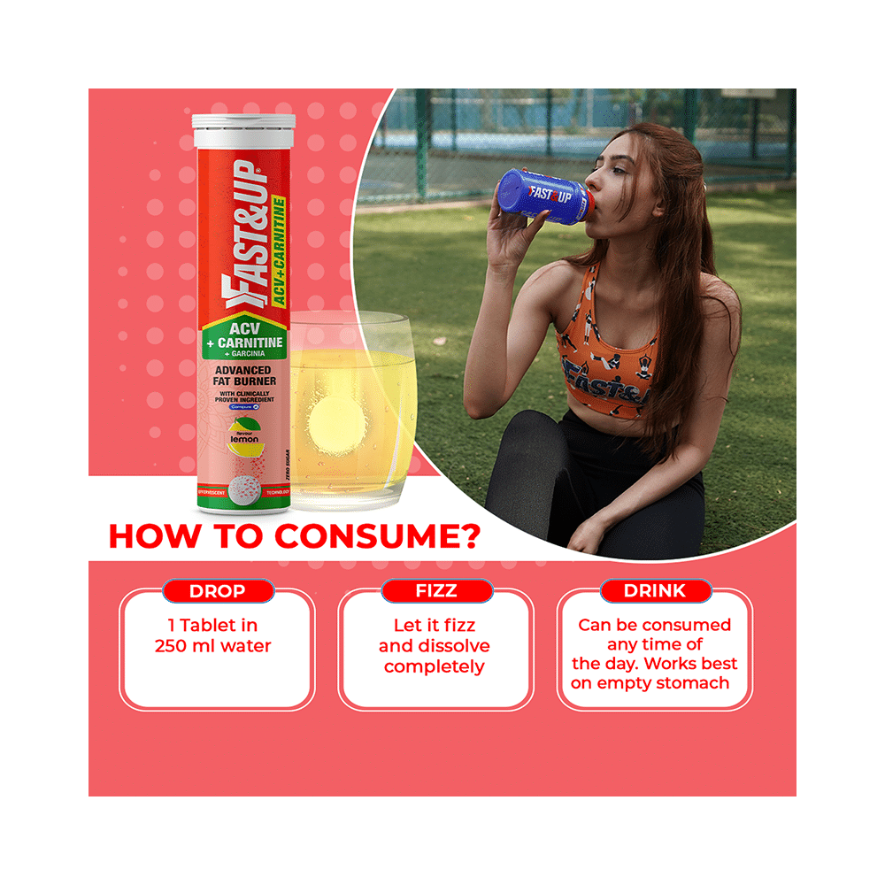 Fast&Up ACV + Carnitine Advance Fat Burner Effervescent Tablet Lemon - Image 7