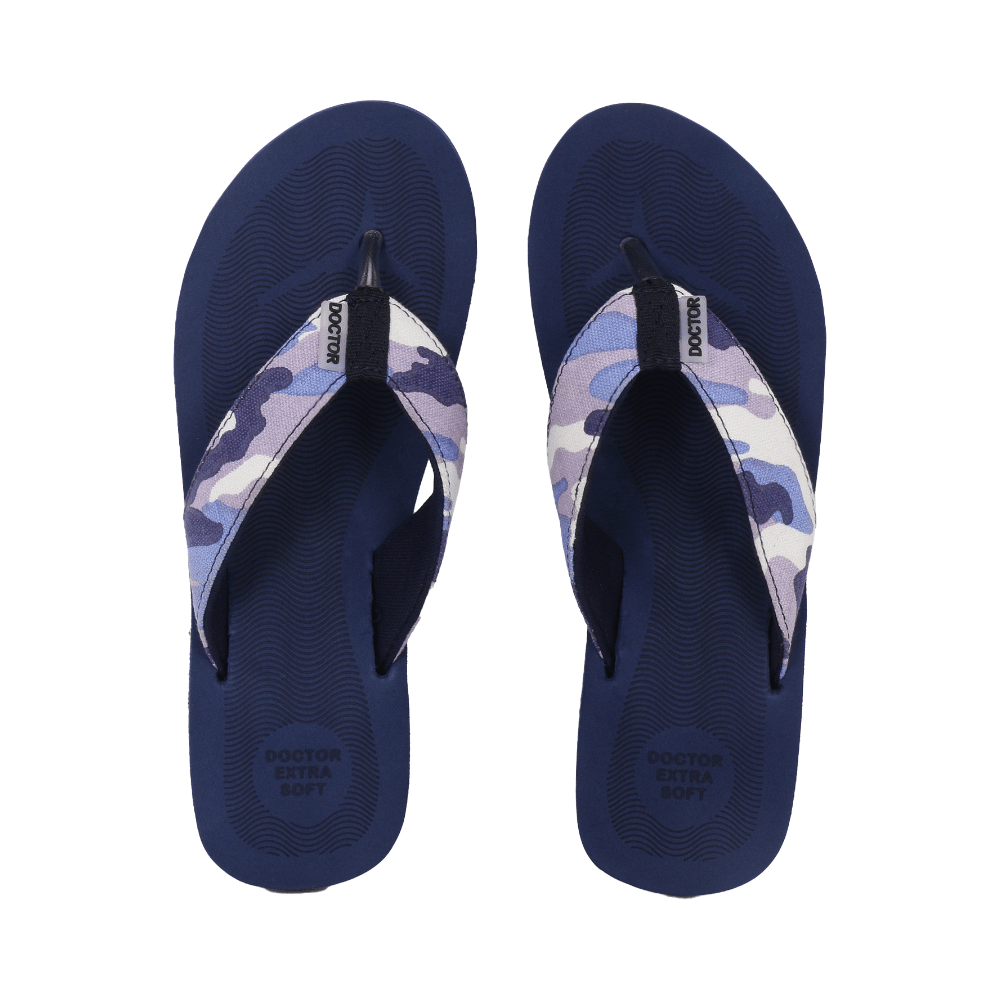 Doctor Extra Soft D 56 House Slipper for Women's Camo Navy 8 - Image 1