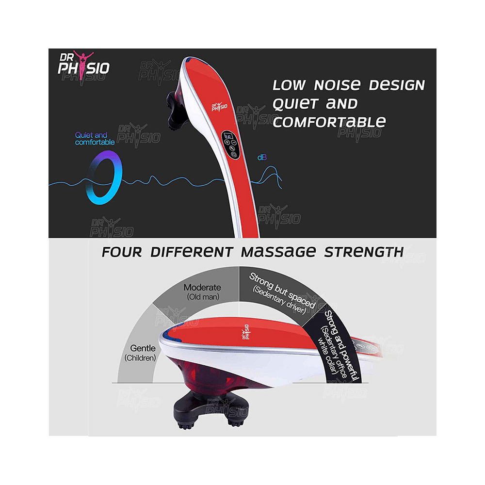 Dr Physio Hammer Pro Electric Powerful Body Massagers with Vibration Red - Image 2