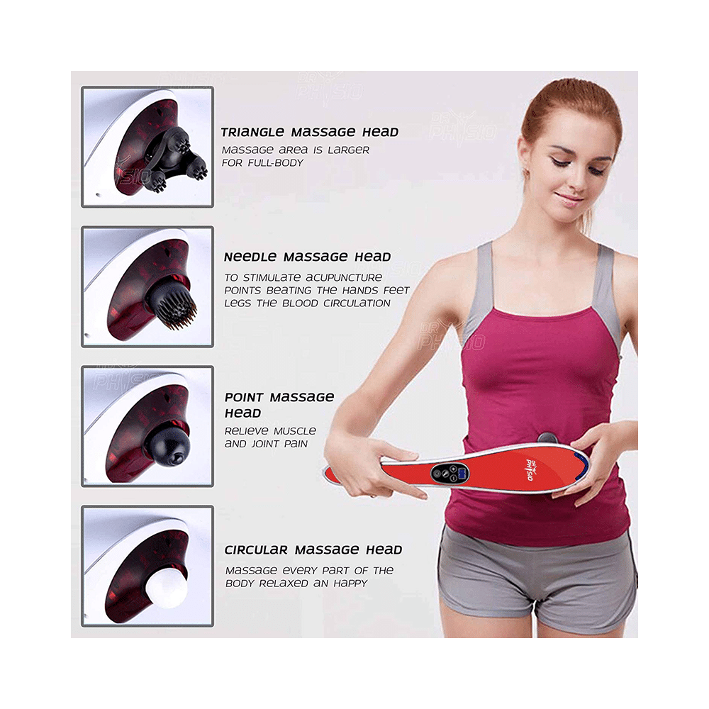 Dr Physio Hammer Pro Electric Powerful Body Massagers with Vibration Red - Image 3