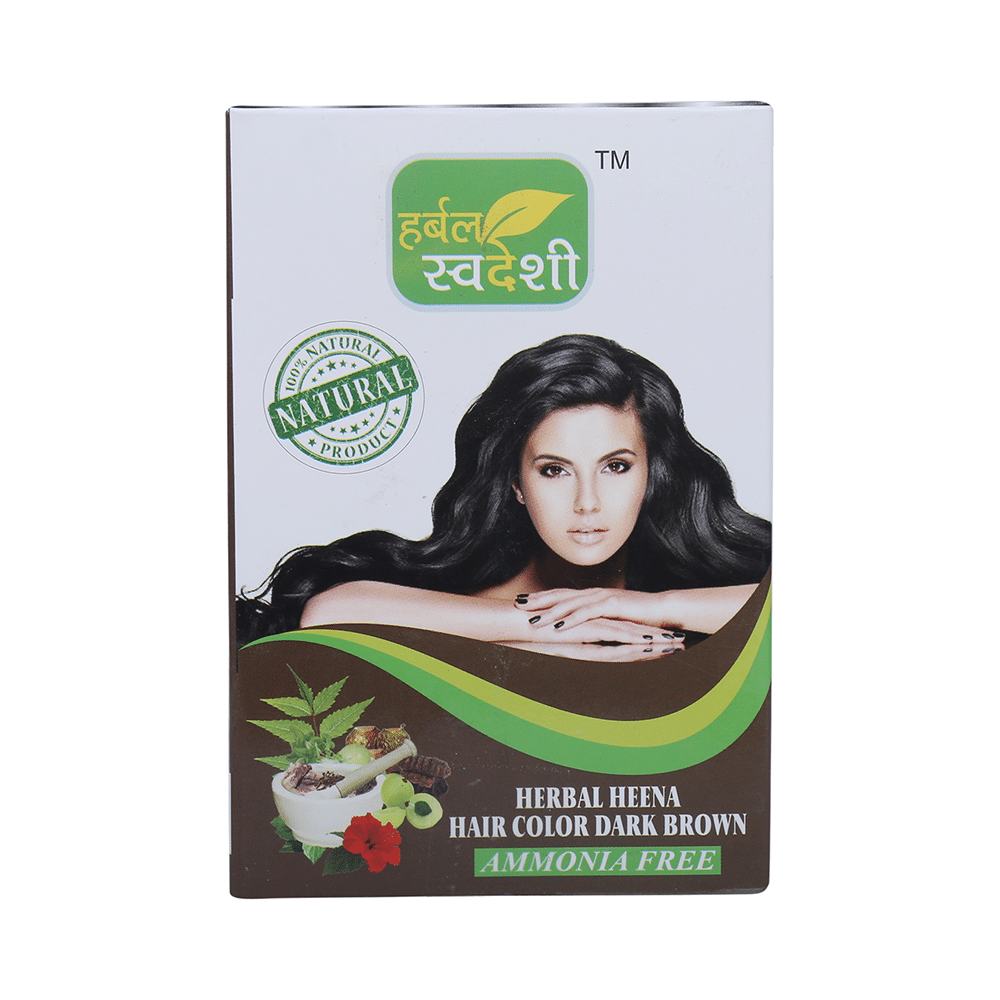 Herbal Swadeshi Herbal Heena Hair Color Ammonia Free Dark Brown - Image 2