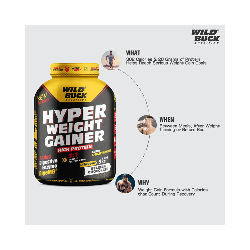 Wild Buck Hyper Weight Gainer Powder Belgian Chocolate - Image 8