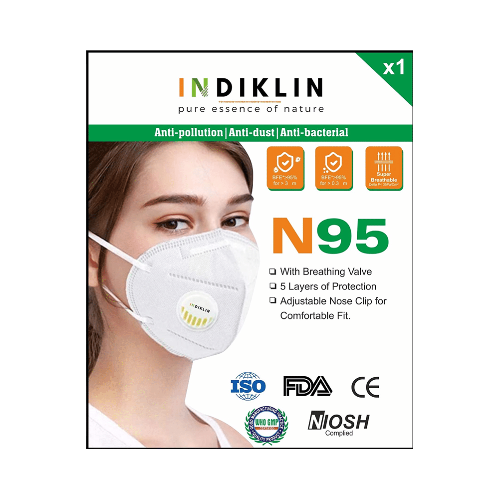 Indiklin N95 Face Mask Free Size with Breathing Valve Buy 1 Get 1 Free - Image 3