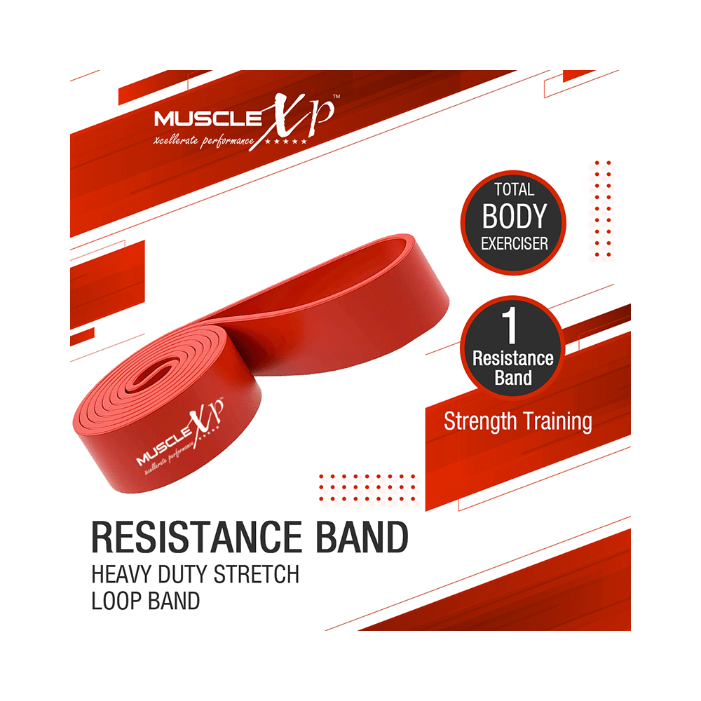 MuscleXP DrFitness+Resistance Heavy Duty Stretch Loop Band Red - Image 2