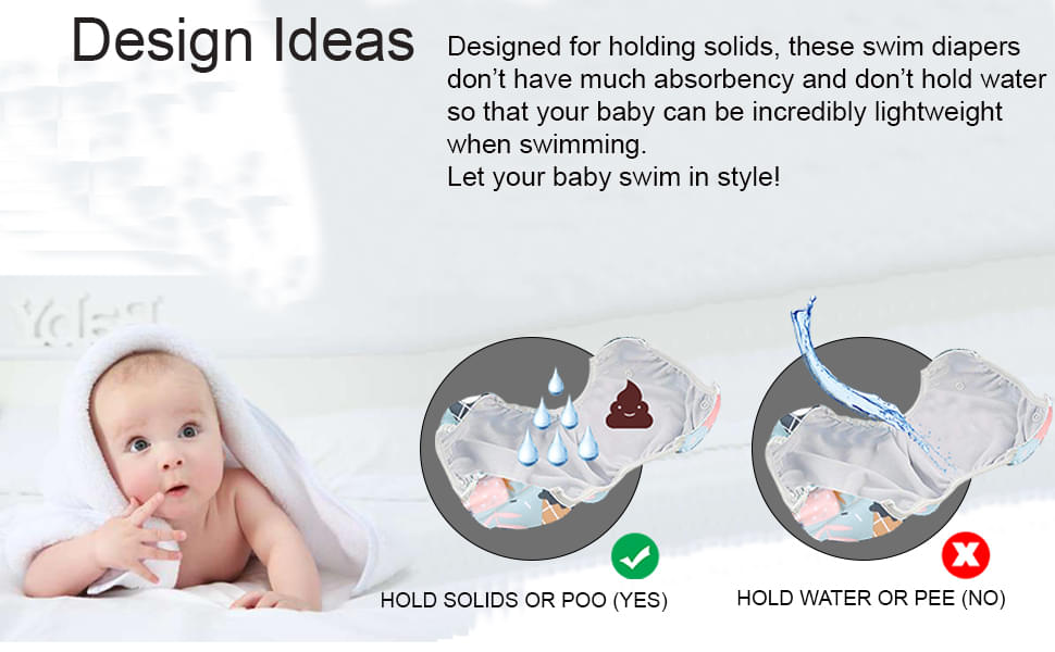 Polka Tots Medium Size Reusable Soft Swim Cloth Diaper for 12 to 24 Month Baby Travel Design - Image 5
