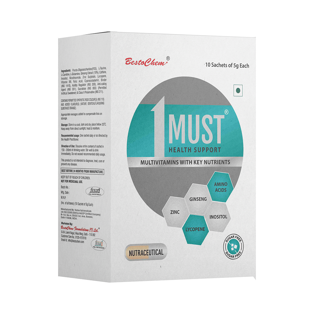 1Must Multivitamins with Key Nutrients Sachet (5gm Each) Sugar Free Orange - Image 4