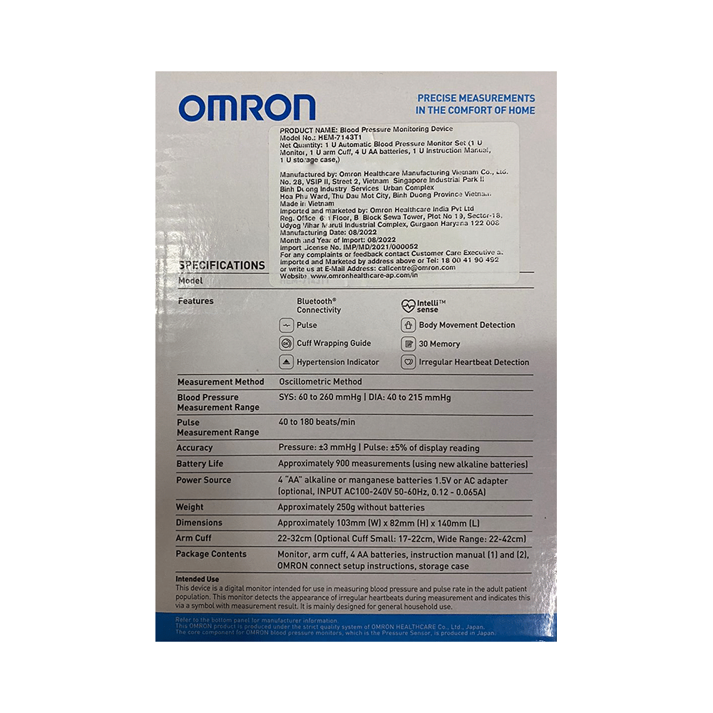 Omron HEM 7143T1 Automatic Blood Pressure Monitor - Image 2