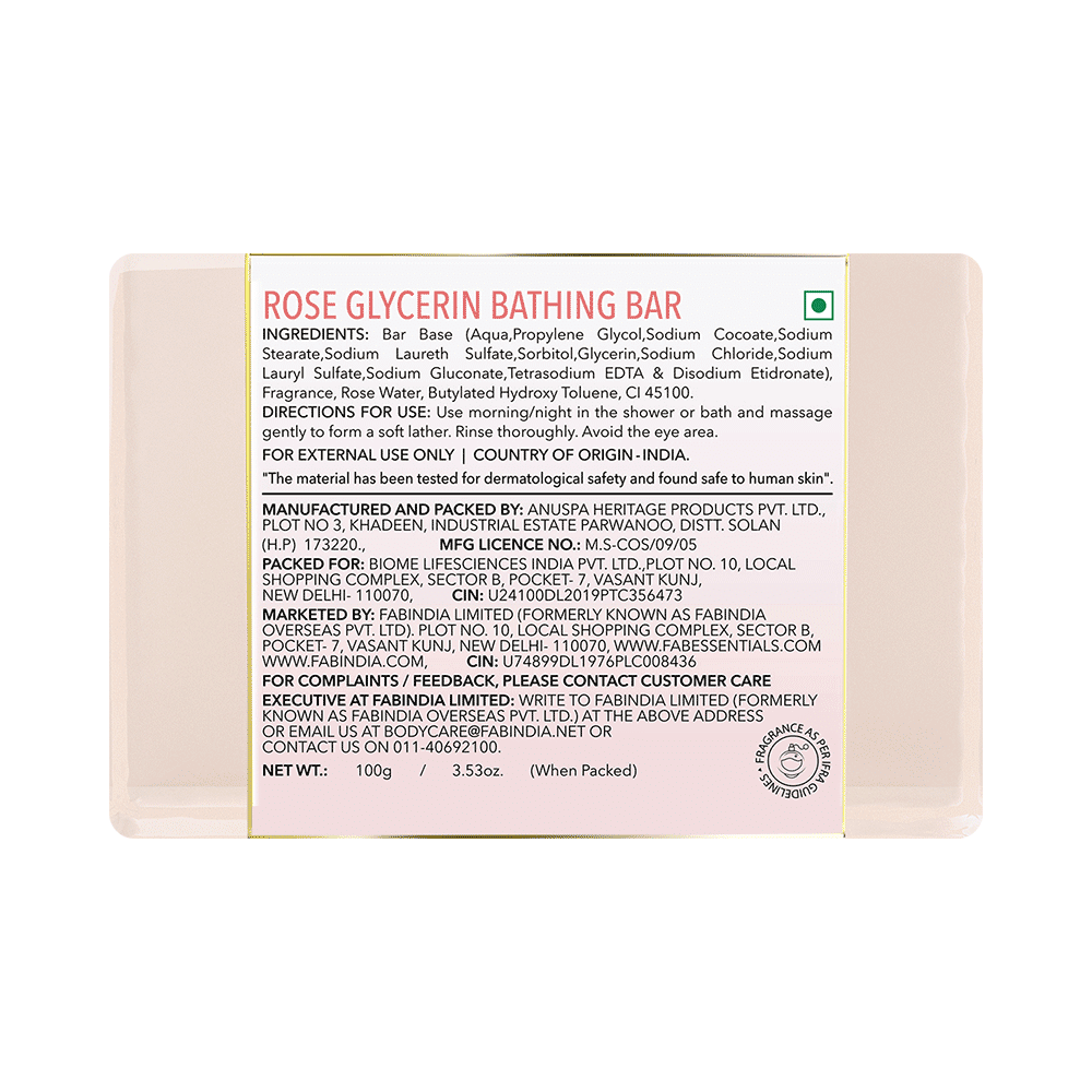 Fabessentials Rose Glycerin Bathing Bar - Image 2