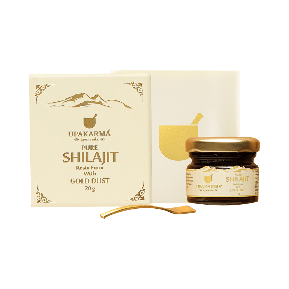 Upakarma Ayurveda with Gold Dust Pure Shilajit Resin Form | For Strength & Stamina - Image 1