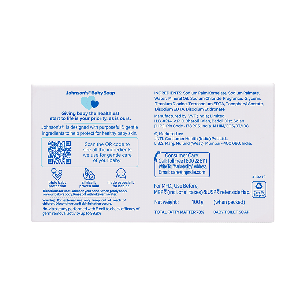 Johnson's Baby Soap with Naturally Derived Glycerin | Mild Soap - Image 2