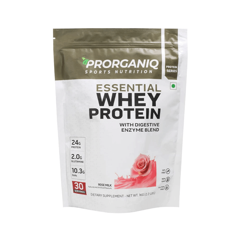 Prorganiq Essential Whey Protein Powder Rose Milk