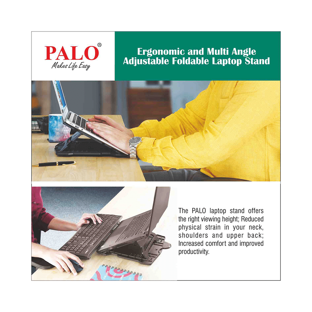 Palo PALO018 Ergonomic and Multi Angle Adjustable Foldable Laptop Stand - Image 12