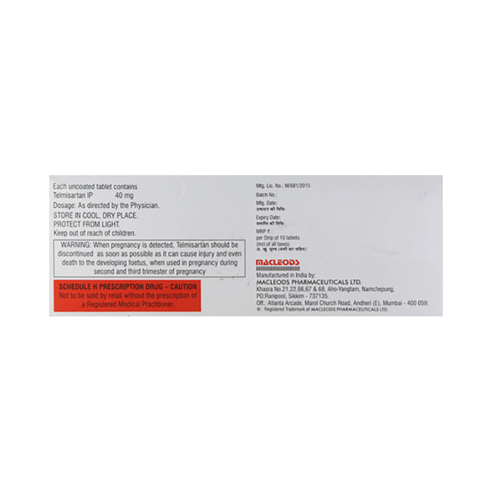 Telmiduce 40mg Tablet - Image 2