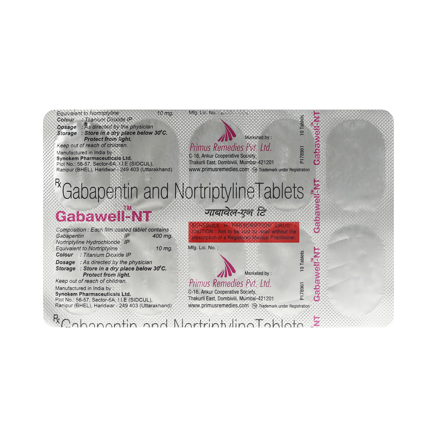 Gabawell NT 400mg/10mg Tablet - Image 3