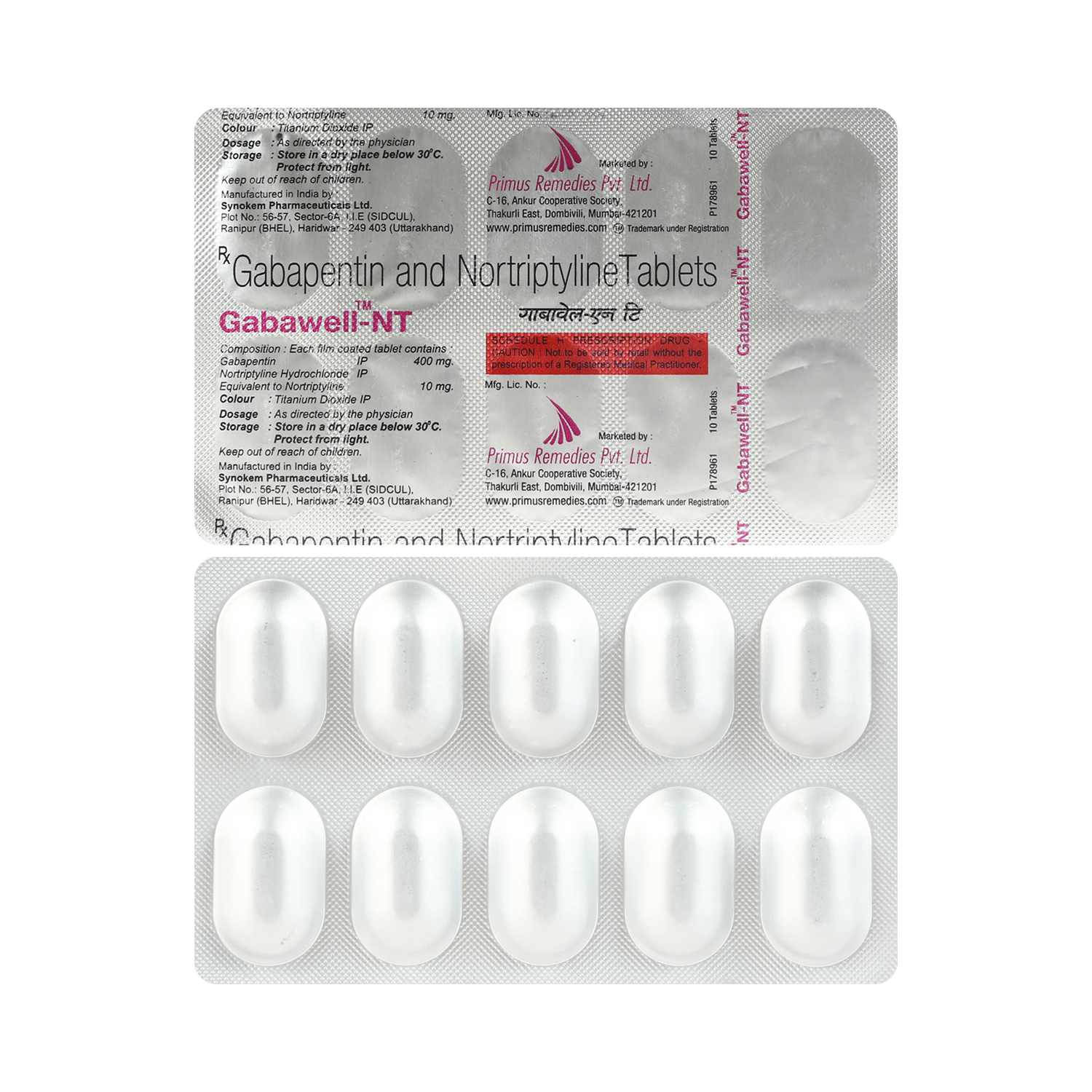 Gabawell NT 400mg/10mg Tablet - Image 1
