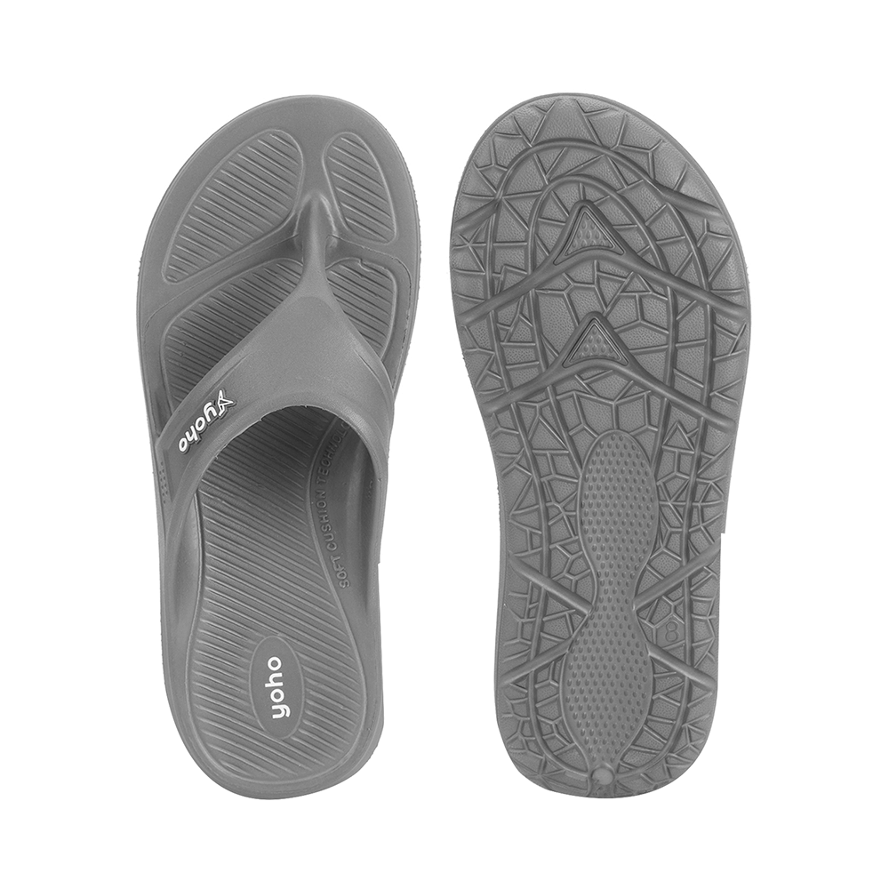 Yoho Lifestyle Acupressure Flip Flops for Men Monsoon Grey 10 - Image 6