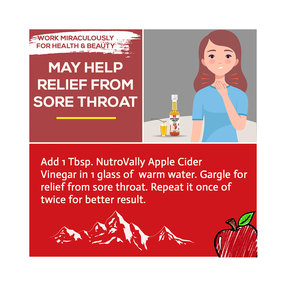 Nutrovally Apple Cider Vinegar for Weight Loss with Strand of Mother Unfiltered And Undiluted Vinegar (500ml Each) - Image 4