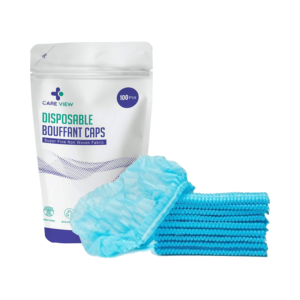 Care View Disposable Bouffant Cap (100 Each) Blue - Image 1