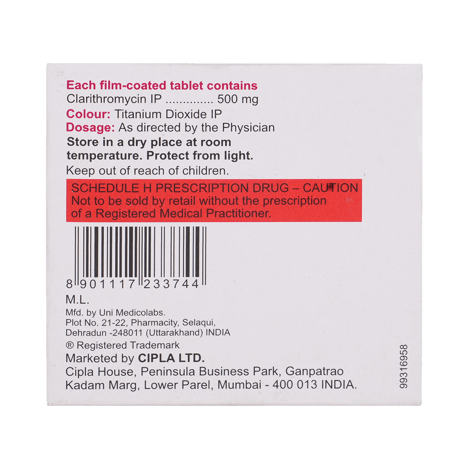 Zoclar 500mg Tablet - Image 3