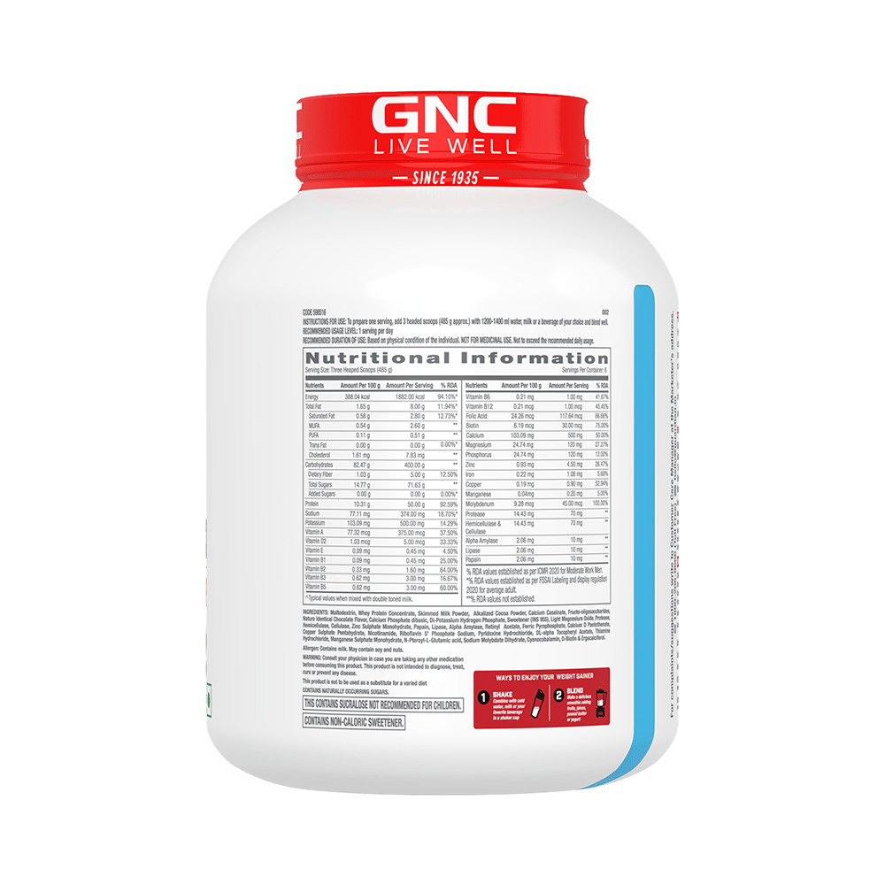 GNC Pro Performance Weight Gainer with Whey Protein | Flavour Powder Double  Chocolate - Image 20