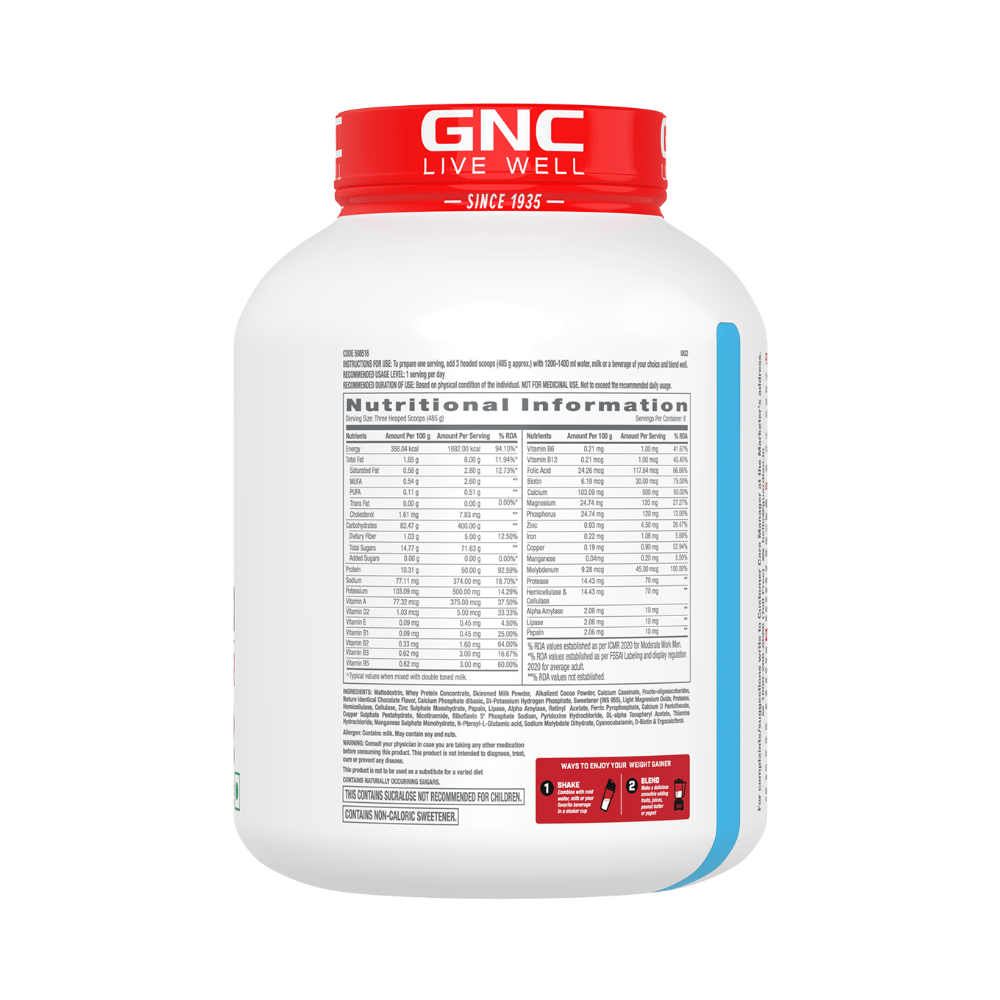 GNC Pro Performance Weight Gainer with Whey Protein | Flavour Powder Double  Chocolate - Image 2