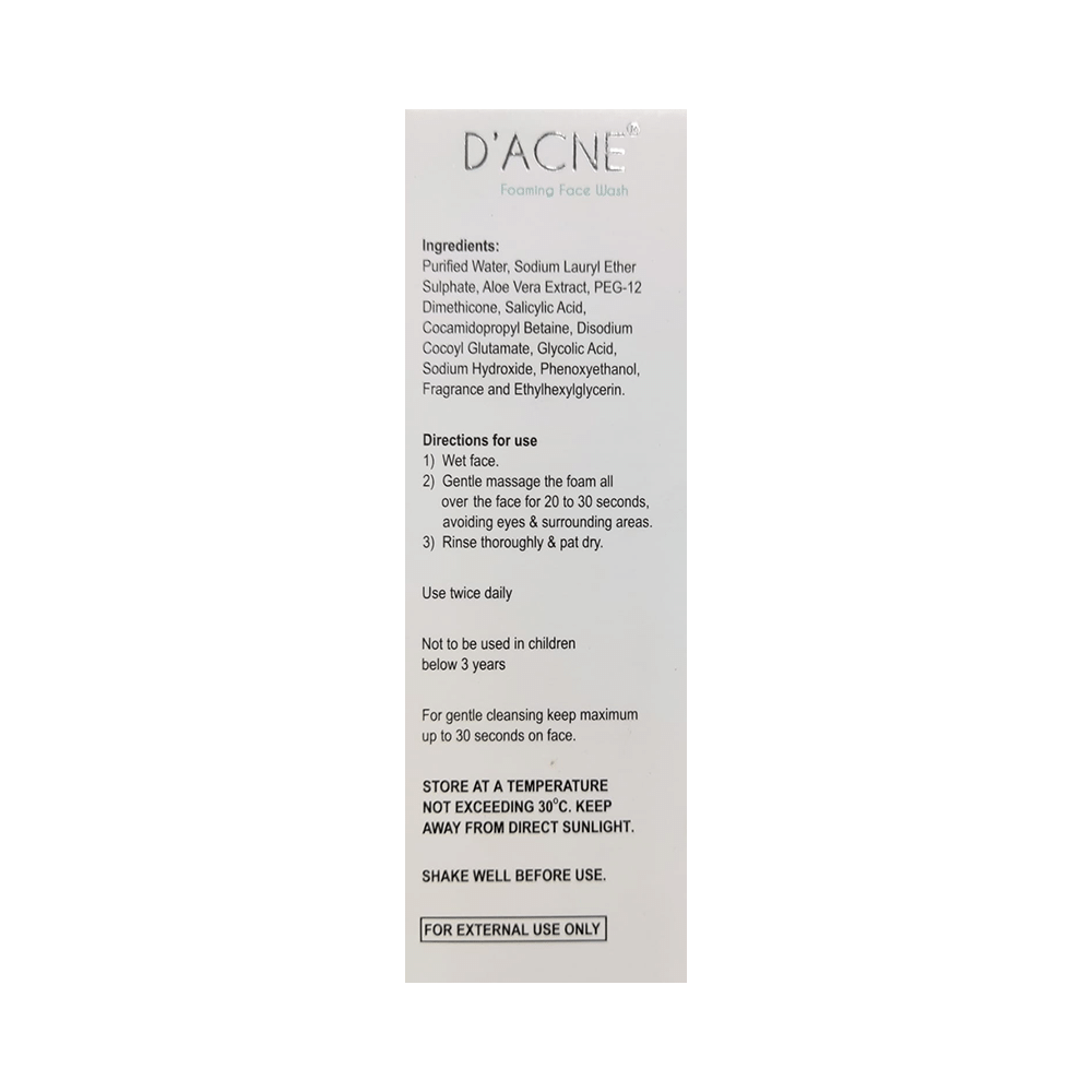 D Acne Foaming Face Wash with Salicylic & Glycolic Acid - Image 2