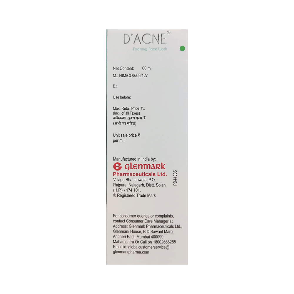 D Acne Foaming Face Wash with Salicylic & Glycolic Acid - Image 3