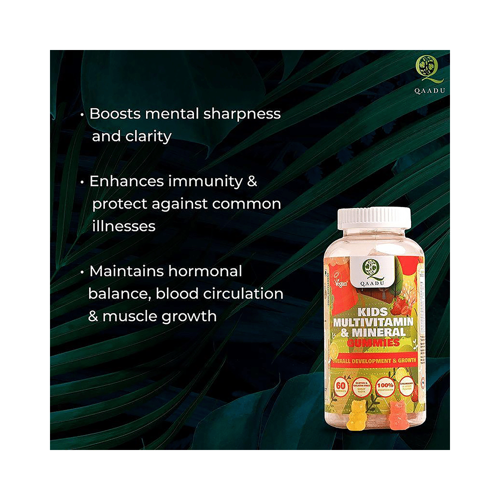 Qaadu Kids Multivitamin & Mineral Gummies Lemon & Strawberry - Image 6
