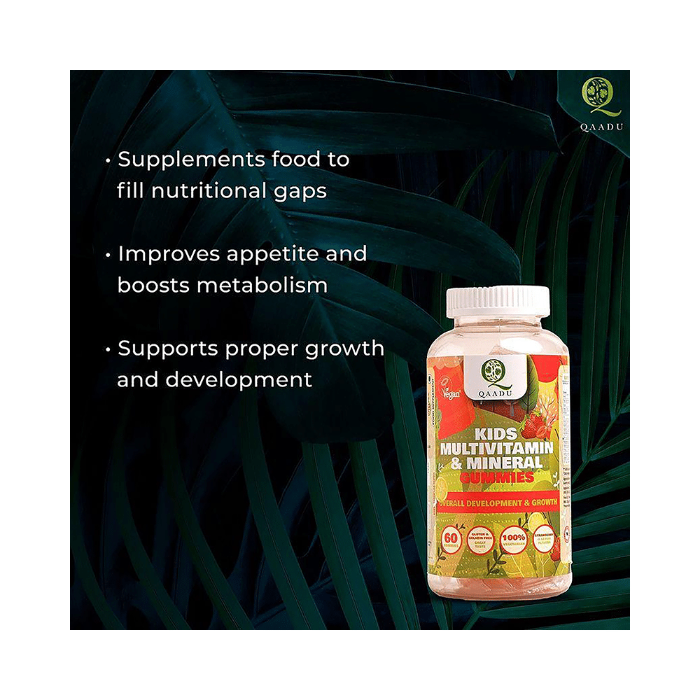 Qaadu Kids Multivitamin & Mineral Gummies Lemon & Strawberry - Image 5