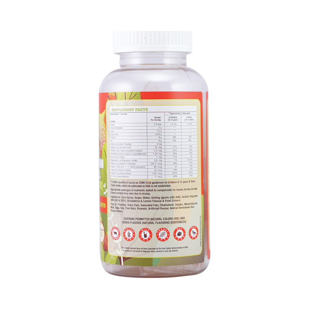 Qaadu Kids Multivitamin & Mineral Gummies Lemon & Strawberry - Image 3