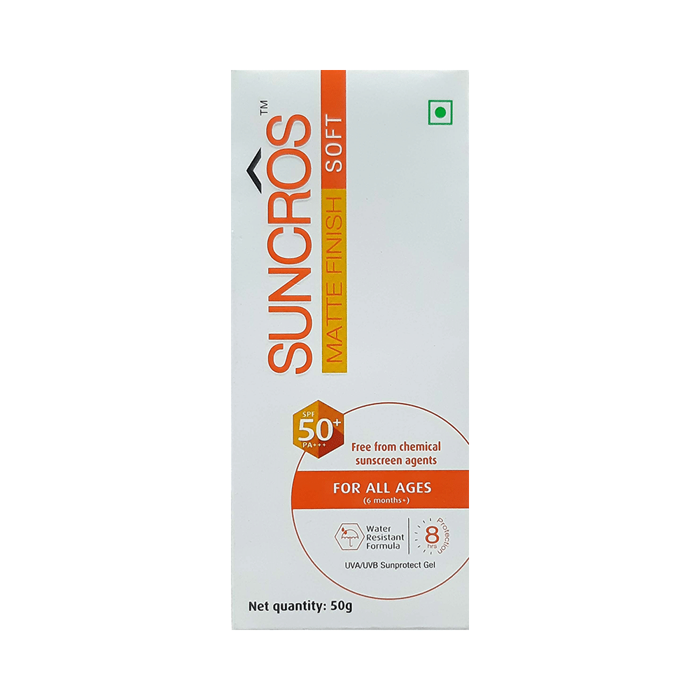 Suncros Matte Finish Sunscreen SPF 50+ PA+++ | Water Resistant Gel - Image 1