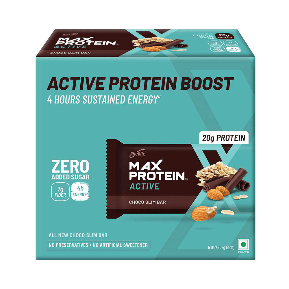 RiteBite Max Protein Active 20g Protein Bar Choco Slim