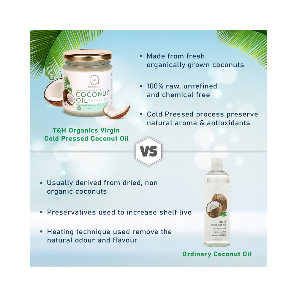 T&H Organics Virgin Cold Pressed Coconut Oil - Image 3