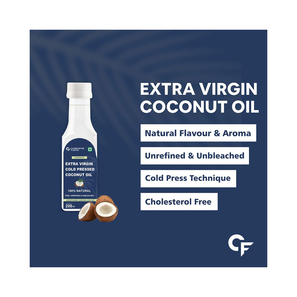 Carbamide Forte 100% Pure Extra Virgin Cold Pressed Coconut Oil - Image 3