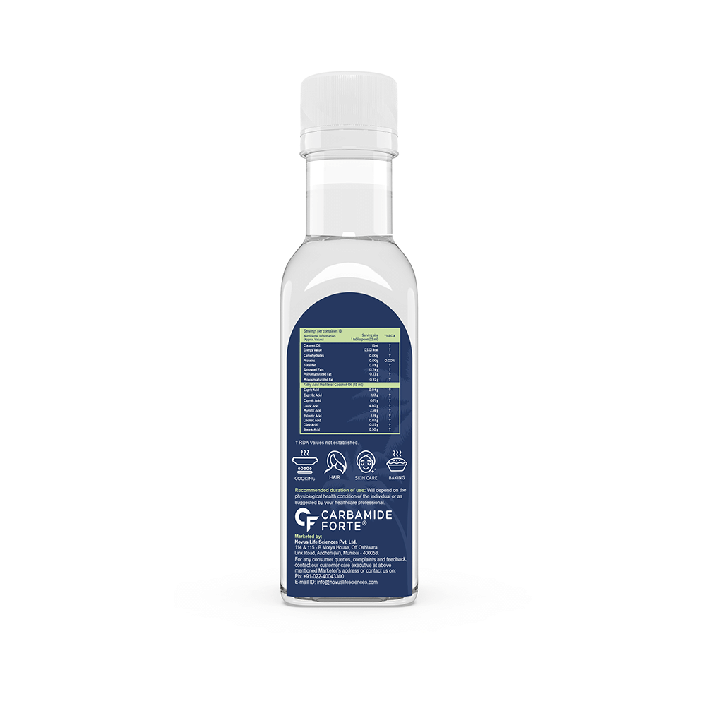 Carbamide Forte 100% Pure Extra Virgin Cold Pressed Coconut Oil - Image 2
