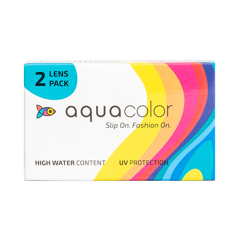 Aquacolor Monthly Disposable Zero Power Contact Lens with UV Protection Violet - Image 1