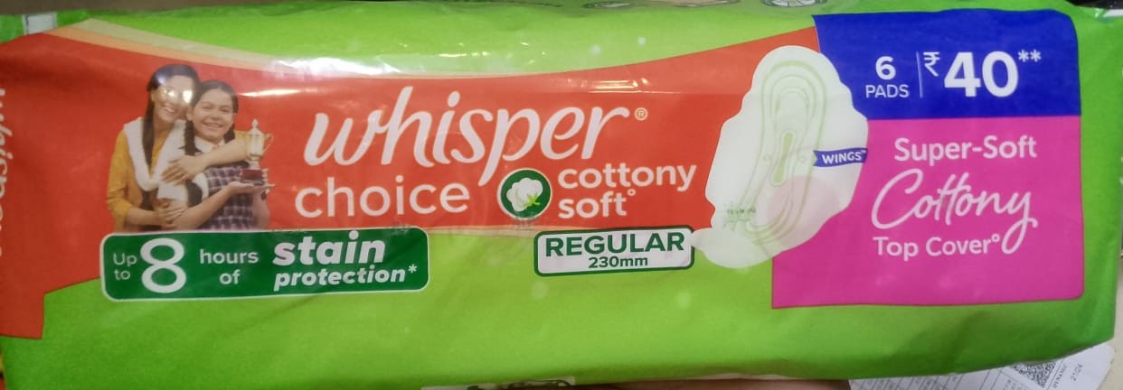 Whisper Choice Cottony Soft Regular Sanitary Pads - Image 1