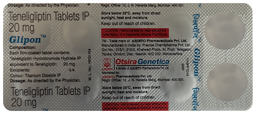 Glipon 20mg Tablet  - Image 1