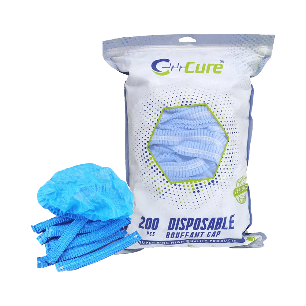 C Cure Bouffant Cap (200 Each) Blue - Image 1