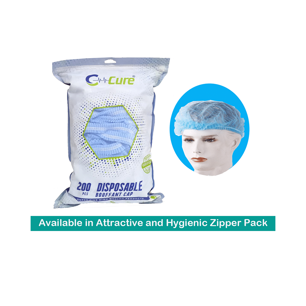 C Cure Bouffant Cap (200 Each) Blue - Image 5