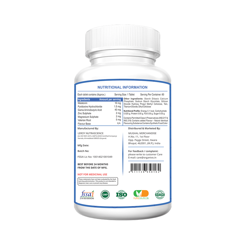 Organivo Melatonin Natural Sleep Support Tablet - Image 2