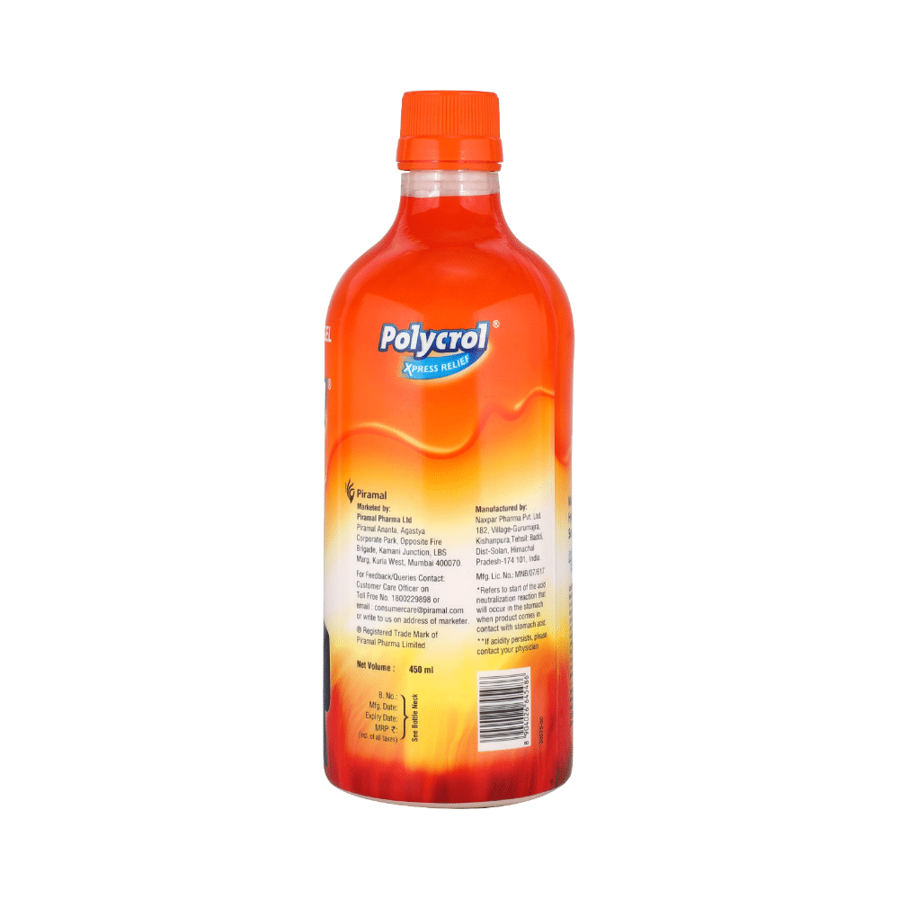 Polycrol Xpress Relief Sugar-Free Antacid Antigas Gel | Flavour Tasty Orange - Image 2