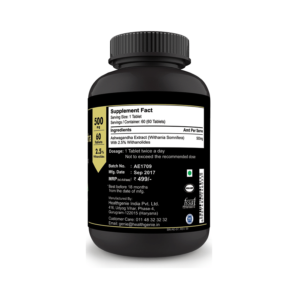 Sinew Nutrition Ashwagandha Supports General Wellness 500mg Tablet - Image 2