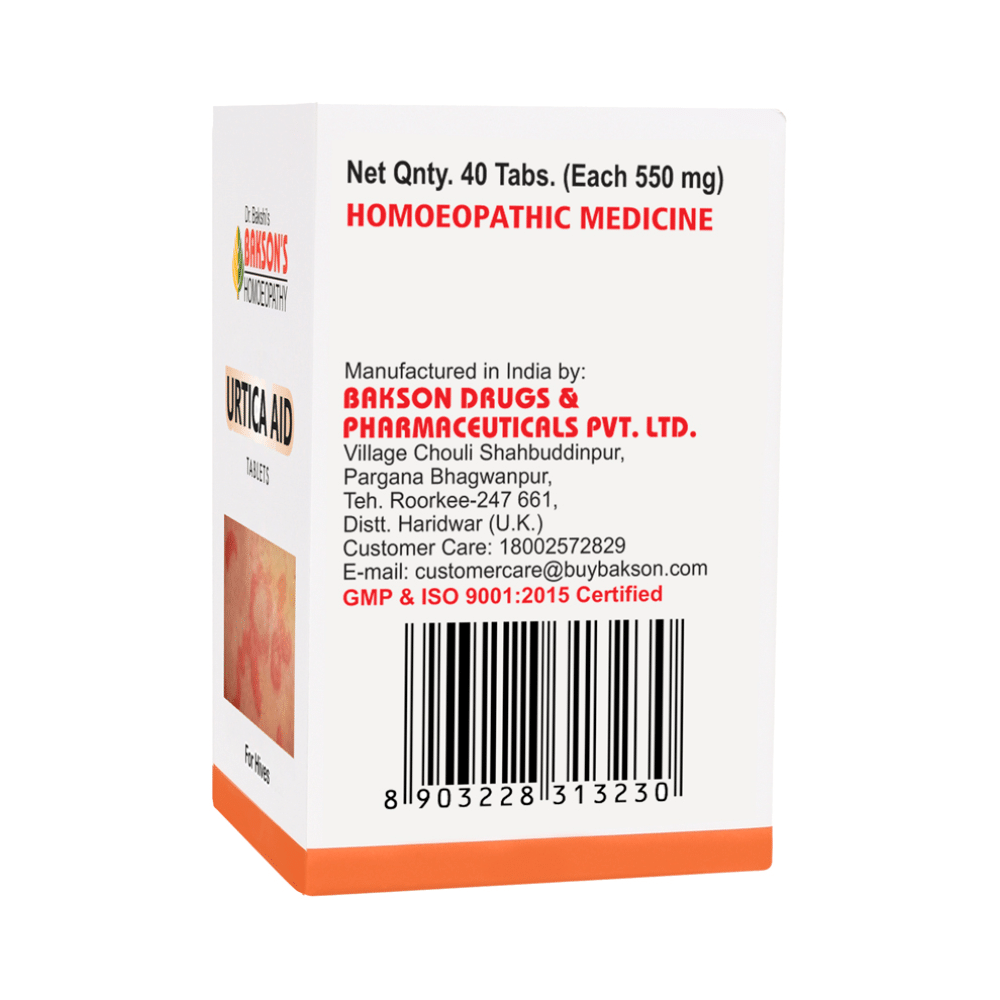 Bakson's Homeopathy Urtica Aid Tablet - Image 3
