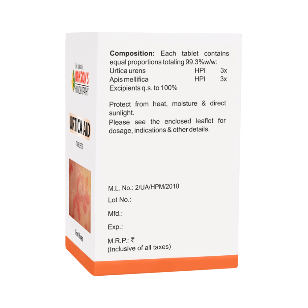 Bakson's Homeopathy Urtica Aid Tablet - Image 2