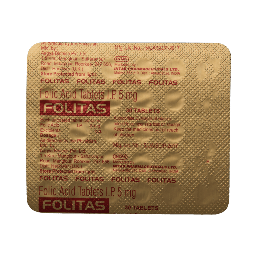 Folitas Folic Acid 5mg Tablet - Image 5
