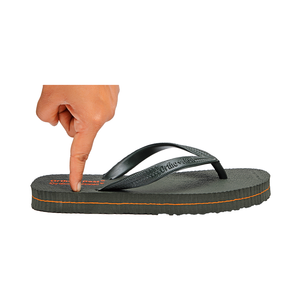 Ortho + Rest Unisex Hawaii Chappal Orthopedic Comfort, Bathroom Rubber Flip-Flops Green 11 - Image 3
