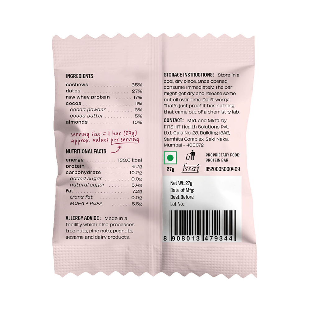 The Whole Truth Mini Protein Bar (27gm Each) | Flavour Double Cocoa - Image 3